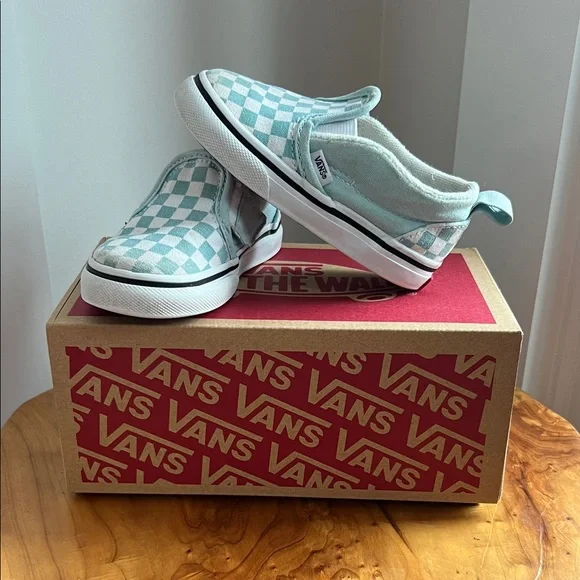 Vans Kids Classic SlipOn Blue Checker board - Picture 2 of 14